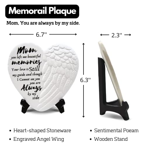 Memorial Gifts for Loss of Mother - Sculptural Angel Wing Plaque w/Sympathy Card - Sympathy Gifts for Loss of Mom, Grief Condolence Funeral Remembrance Gifts - Bereavement Gifts for Loss of Mother