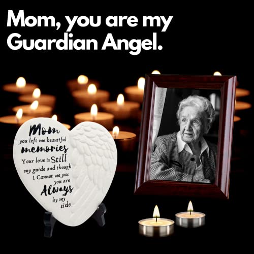 Memorial Gifts for Loss of Mother - Sculptural Angel Wing Plaque w/Sympathy Card - Sympathy Gifts for Loss of Mom, Grief Condolence Funeral Remembrance Gifts - Bereavement Gifts for Loss of Mother