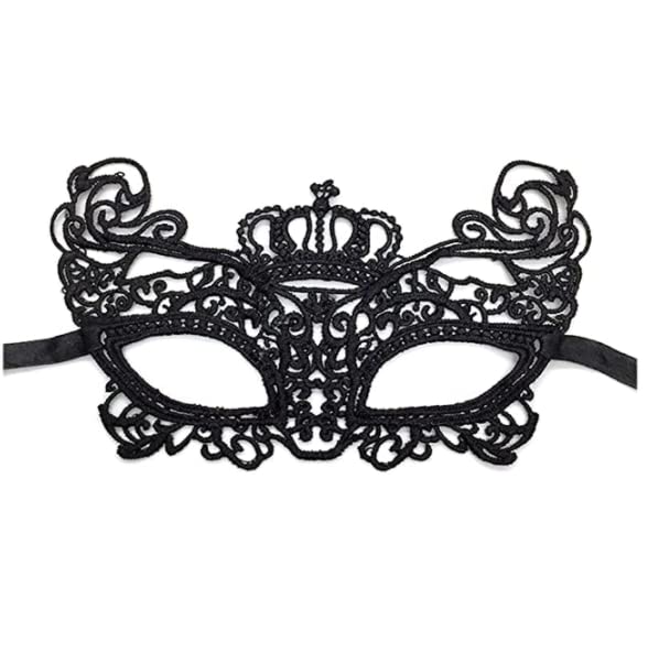 DNHCLL Women Masquerade Mask Lace Masks Prom Ball Bar Masquerade Halloween Costume Party Decor(Crown Style)