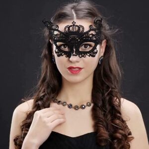 DNHCLL Women Masquerade Mask Lace Masks Prom Ball Bar Masquerade Halloween Costume Party Decor(Crown Style)