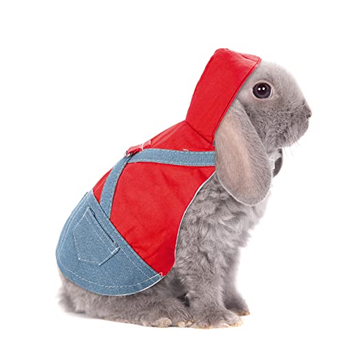 Rabbit Harness and Leash Bunny Stuff Rabbit Walking Harness Bunny Leash and Harness Small Bunny Essentials Bunny Rabbit Harness with Leash for Kitten Puppy Small Pets Walking (Red, Medium)