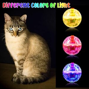 CHENGU 15 Pieces Ghost Hunting Cat Ball Light up Cat Balls Motion Activated Interactive Cat Toy Small LED Glowing Pet Ball for Animal Dog Running Activity Indoor Supplies, 1.38 x 1.5 Inches