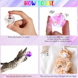 CHENGU 15 Pieces Ghost Hunting Cat Ball Light up Cat Balls Motion Activated Interactive Cat Toy Small LED Glowing Pet Ball for Animal Dog Running Activity Indoor Supplies, 1.38 x 1.5 Inches