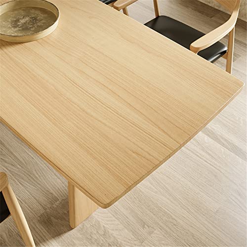 NIUYAO Solid Wood Dining Table Rectangle Modern in Nature with Double Pedestal Table Only for Dining Room Kitchen Leisure Table -63" L x 27.5" W x 29.5" H