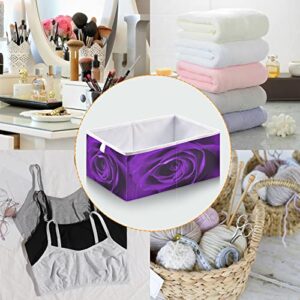 KEEPREAL Purple Rose Basket Bin Large Storage Basket Toy Basket Rectangular Storage Basket Clothes Basket Decorative Basket for Home Office