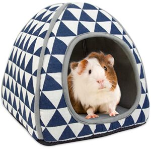 tierecare guinea pig hideout bunny bed hamster house cozy guinea pig cage accessories rabbit habitat hide-out for hedgehog small animal supplies(blue)