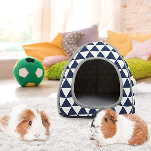 TiereCare Guinea Pig Hideout Bunny Bed Hamster House Cozy Guinea Pig Cage Accessories Rabbit Habitat Hide-Out for Hedgehog Small Animal Supplies(Blue)