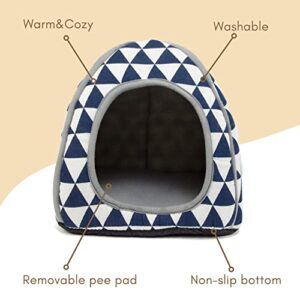 TiereCare Guinea Pig Hideout Bunny Bed Hamster House Cozy Guinea Pig Cage Accessories Rabbit Habitat Hide-Out for Hedgehog Small Animal Supplies(Blue)