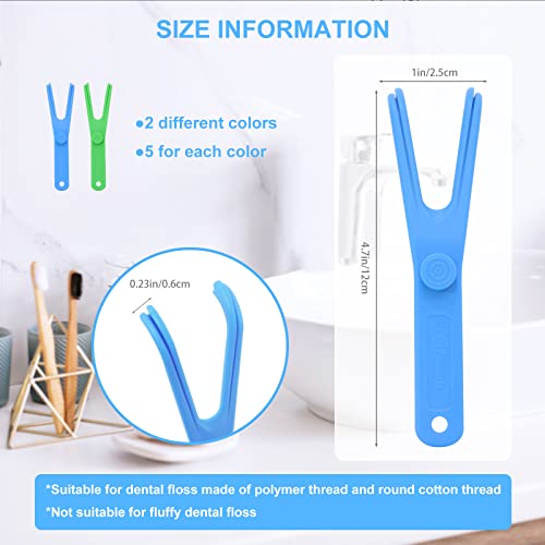 10 PCs Reusable Flosser Holder, Dental Floss Holder, Floss Handle Durable Adults and Kids Dental Tools…