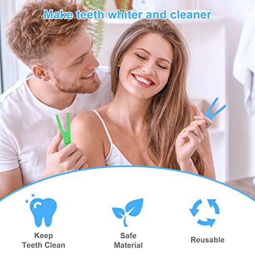 10 PCs Reusable Flosser Holder, Dental Floss Holder, Floss Handle Durable Adults and Kids Dental Tools…