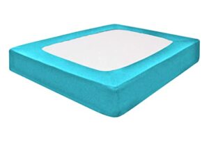 dg beddings box spring cover king size - 100% egyptian cotton wrap around 4 sides bed skirt for hotel & home, fits box springs up to 8” - king, turquoise blue