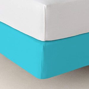 DG Beddings Box Spring Cover King Size - 100% Egyptian Cotton Wrap Around 4 Sides Bed Skirt for Hotel & Home, Fits Box Springs up to 8” - King, Turquoise Blue