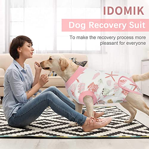 IDOMIK Dog Recovery Suit After Surgery, Soft Dog Surgery Recovery Suit for Male Female Pet Dogs Cats, Dog Spay Neuter Onesie Snugly Shirt, Dog Cone Alternative Anti-Licking Abdominal Wound