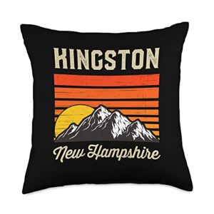 new hampshire american retro vintage usa apparel c kingston new hampshire hometown city state retro usa throw pillow, 18x18, multicolor