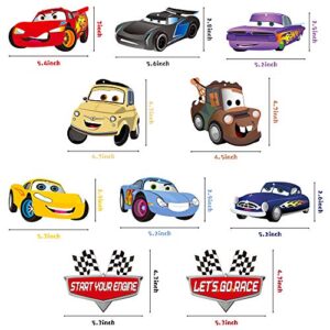 Unbess 30Ct Race Car Hanging Swirls Decorations, Racing Car Whirls Glitter Foil Ceiling Streamers, Let’s Go Racing Themed Party Decoration Supplies for Kids Race Fans Birthday Baby Shower Party Favors