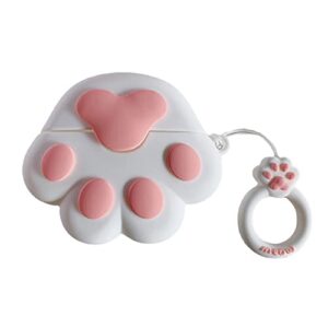 cat paw series airpods pro case with ring chain, 3d silicone cartoon fashion design for airpods pro case cover (2019)