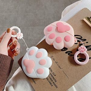 Cat Paw Series AirPods Pro Case with Ring Chain, 3D Silicone Cartoon Fashion Design for AirPods Pro Case Cover (2019)