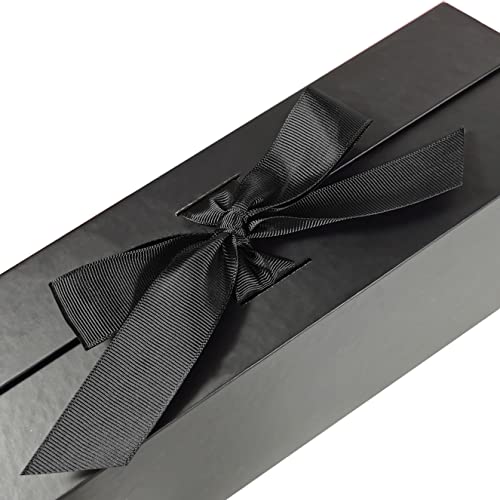 10.5" Large Gift Box with Magnetic Lid and Ribbon for Christmas,Valentine's day,Birthdays, Bridal Gifts,Weddings,DIY and so on(Large, Black)