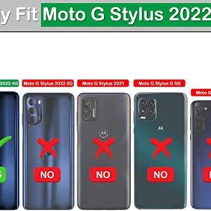 AYMECL for Moto G Stylus 2022 Case, with Nano Explosion-Proof Film [2 Pack], Military Grade Double Shockproof with Kickstand Case for Motorola G Stylus 2022-Green