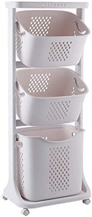 3-Layer Clothes Storage Basket, Laundry Basket, Multi-Layer Rolling Laundry Cart with Wheels, 360° Rolling Laundry Basket Bathroom, Laundry Washing Hampers Basket Shelf Cart for Bathroom/Bedroom