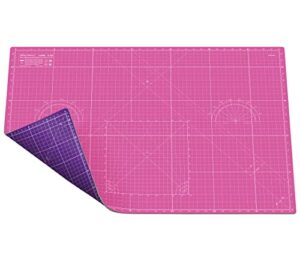self healing cutting mat 24" x 36" fabric cutting mat double sided 5-ply craft cutting board for sewing,crafts,fabric, quilting, scrapbooking projects, pink/purple-shiny merry