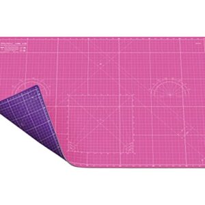 Self Healing Cutting Mat 24" x 36" fabric cutting mat Double Sided 5-Ply Craft Cutting Board for sewing,Crafts,Fabric, Quilting, Scrapbooking Projects, Pink/Purple-Shiny Merry