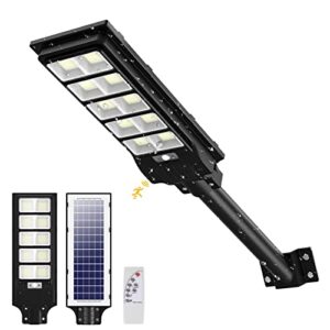 ankishi 500w solar street lights outdoor waterproof,6500k 50000lm street lights solar powered with motion sensor and remote control,dusk to dawn solar outdoor light,for parking lot, yard, etc.