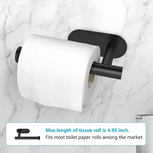 VMVN Adhesive Toilet Paper Holder Stand,Tissue Holder for Bathroom,Toilet Paper Holders Black,Stainless Steel Toilet Roll Holder, Wall Mount