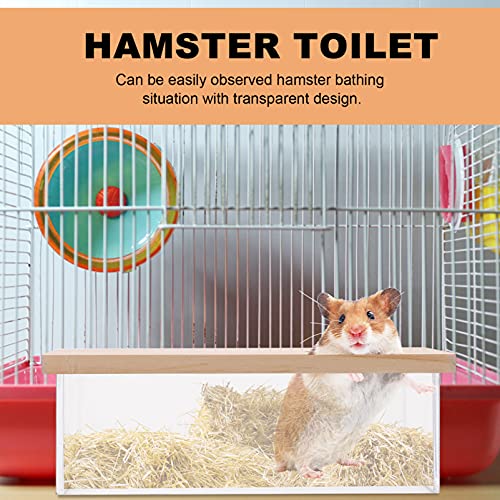 PATKAW Hamster Hideout, 1 Pc Hamster Sand Bath Box Hamster Litter Box Hamster Bathtub Hamster Cages Accessories for Hamster, Rat, Pet - 6.48X4.52inch