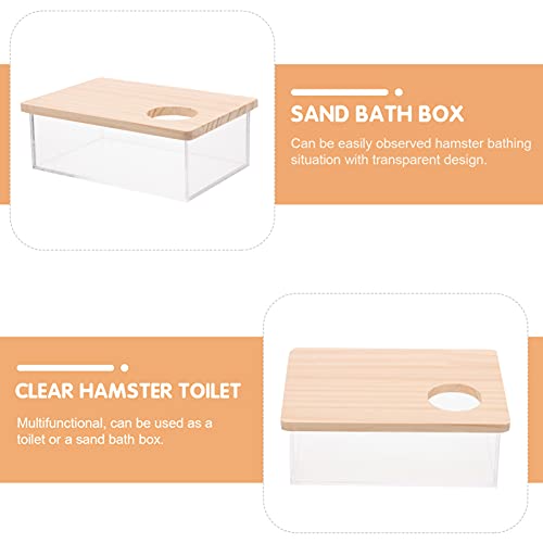 PATKAW Hamster Hideout, 1 Pc Hamster Sand Bath Box Hamster Litter Box Hamster Bathtub Hamster Cages Accessories for Hamster, Rat, Pet - 6.48X4.52inch