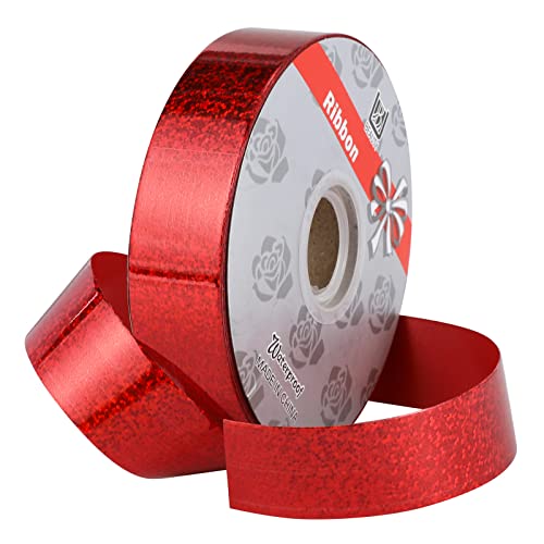 1inch x 100yards Waterproof Ribbon,Red Curling Ribbon for Gifts Package Wrapping,Bows, Crafting, Wedding.