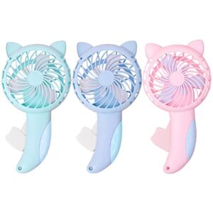 portable handheld mini fan for girls, usb charging shell shape manual cooling fan air blower for summer random color 1