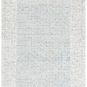 SAFAVIEH Abstract Collection Accent Rug - 2'3" x 4', Blue & Ivory, Handmade Wool, Ideal for High Traffic Areas in Entryway, Living Room, Bedroom (ABT342N)