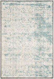 safavieh passion collection accent rug - 2'2" x 4', turquoise & ivory, vintage distressed design, non-shedding & easy care, ideal for high traffic areas in entryway, living room, bedroom (pas401b)