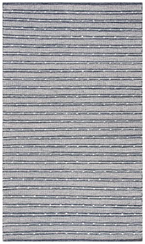 SAFAVIEH Striped Kilim Collection 2' 3" x 5' Navy / Blue STK513N Handmade Flatweave Cotton Entryway Living Room Foyer Bedroom Accent Rug