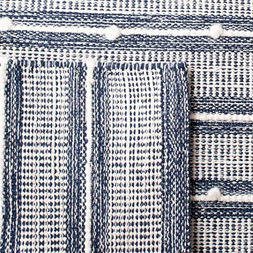 SAFAVIEH Striped Kilim Collection 2' 3" x 5' Navy / Blue STK513N Handmade Flatweave Cotton Entryway Living Room Foyer Bedroom Accent Rug