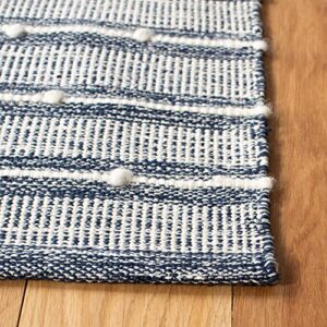 SAFAVIEH Striped Kilim Collection 2' 3" x 5' Navy / Blue STK513N Handmade Flatweave Cotton Entryway Living Room Foyer Bedroom Accent Rug