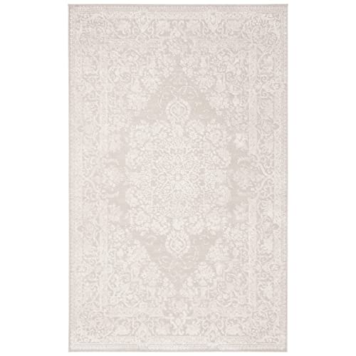 SAFAVIEH Reflection Collection Area Rug - 10' x 14', Creme & Ivory, Vintage Distressed Design, Non-Shedding & Easy Care, Ideal for High Traffic Areas in Living Room, Bedroom (RFT664D)