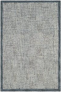 safavieh abstract collection accent rug - 2'3" x 4', navy & ivory, handmade wool, ideal for high traffic areas in entryway, living room, bedroom (abt220c)
