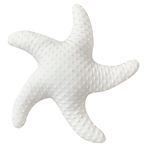 Marble Empire White Starfish Pillow Beach Themed Decorative Throw Pillows Soft Ocean Bedding Coastal Decor for Home Cute Star Shaped Stuffed Animal Plush for Small Couch Bed Bedroom Living Room