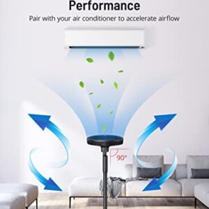 Paris Rhône Fans for Home Bedroom, Quiet Pedestal Floor Fan with Remote, Turbo&12 Speed Levels, 120° Oscillating, DC Motor Fan with 7 Blades, 8H Timer, Sleep Mode, Adjustable Height up to 46.8"