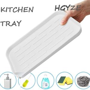 Kitchen Storage Set with 8pcs Deep Drawer Dividers (42cm x 9cm) and 1pc White Silicone Sponge Holder. A Clean Kitchen Gives a Good Mood by HGZYE