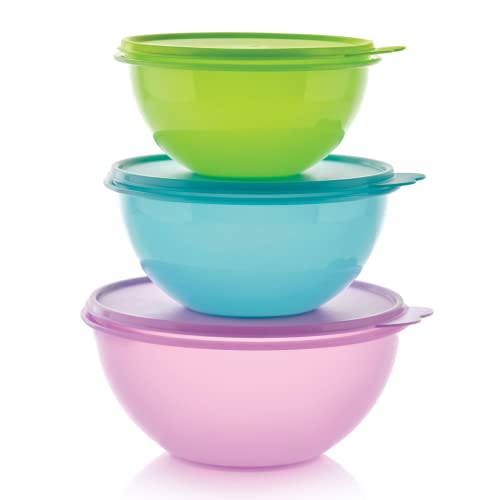 Tupperware Brand Wonderlier Bowl Set - 3 Containers to Prep, Store & Serve Meals + Lids - Dishwasher Safe - BPA Free