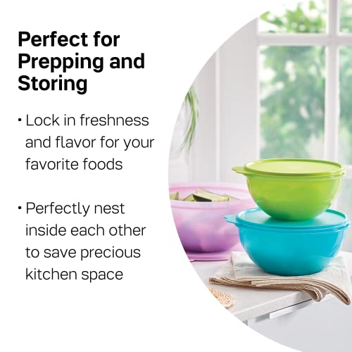 Tupperware Brand Wonderlier Bowl Set - 3 Containers to Prep, Store & Serve Meals + Lids - Dishwasher Safe - BPA Free