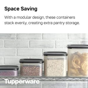 Tupperware Brand Modular Mates Squares Set - 4 Dry Food Storage Containers with Lids (5 Cup, 11 Cup, 17 Cup & 23 Cup Sizes) - Airtight, Dishwasher Safe & BPA Free