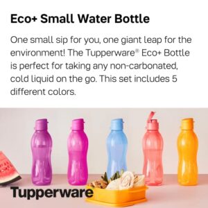 Tupperware Brand Eco+ Small Reusable Water Bottle - 500mL, Pack of 5 - Dishwasher Safe & BPA Free - Lightweight & Leak Proof - Great for Travel, Gym & Outdoor Activities