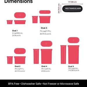 Tupperware Brand Modular Mates Super Oval Container Set - 5 Dry Food Storage Containers with Lids - Airtight, Dishwasher Safe & BPA Free