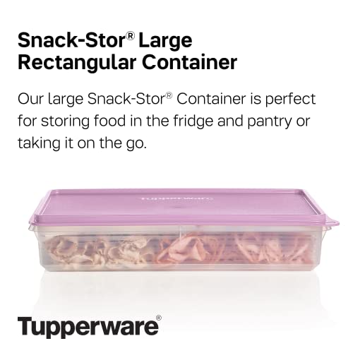 Tupperware Brand Snack-Stor Large Rectangular Food Storage Container + Lid, 3.6L (14¾ Cup) - Airtight, Dishwasher Safe & BPA Free