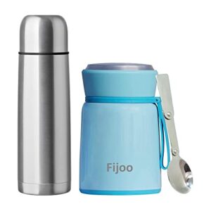 fijoo lunch bundle - stainless steel coffee thermos and food jar