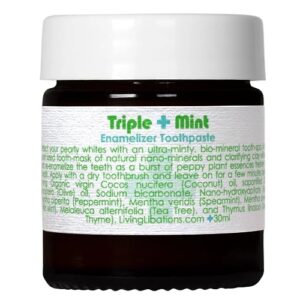 living libations - organic triple mint enamelizer toothpaste | natural, wildcrafted, vegan clean beauty (1 oz | 30 ml)